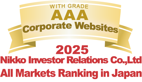 GRADE AAA Corporate Websites 2025 Nikko Investor Relations Co.,Ltd. Ranking in all listed companies in Japan